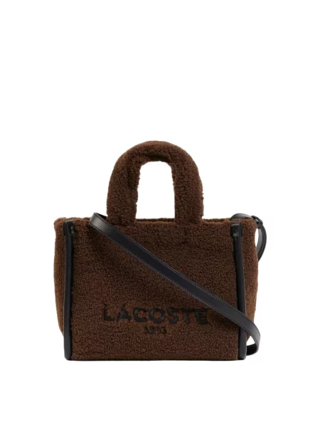 LACOSTE Geantă de umăr Lacoste Petit sac cabas Heritage Noir/Marron' maro