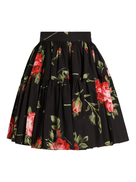 Fusta mini Dolce & Gabbana cu model floral negru