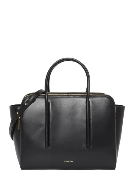 Calvin Klein Kabelka Carryall Mini Leather Tote Bag čierna