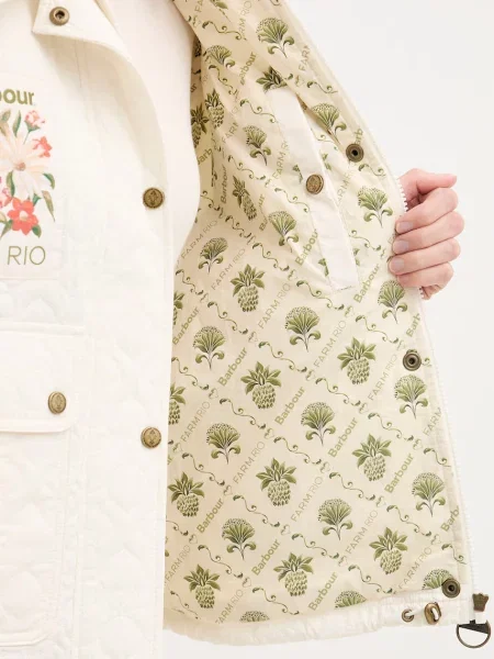 Barbour преходно яке дамско x Farm Rio бежово
