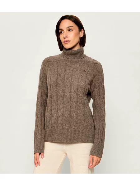 Pulover Tommy Hilfiger de lână maro