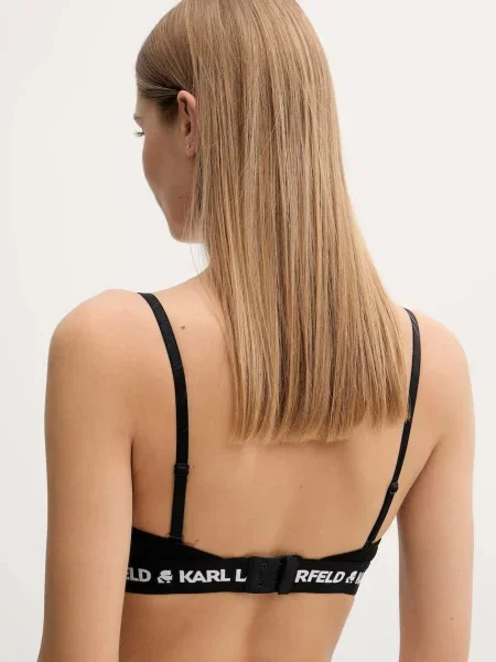Podprsenka Karl Lagerfeld LOGO PEEPHOLE černá