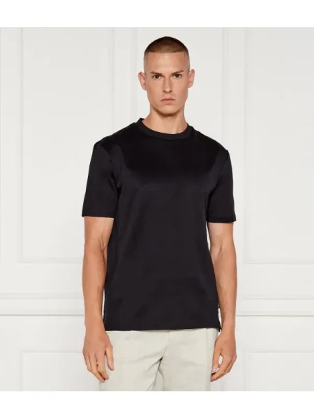 BOSS BLACK Tricou H-Thompson | mercerizat negru