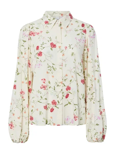 YAS Bluză YASASINA oliv / mov orhidee / roșu alb