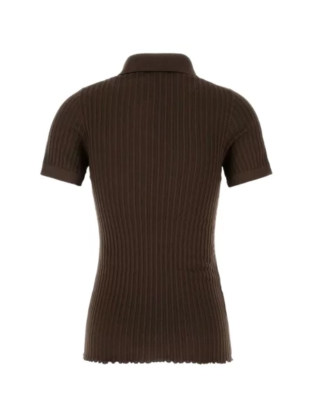Tricou polo Miu Miu din jerseu maro