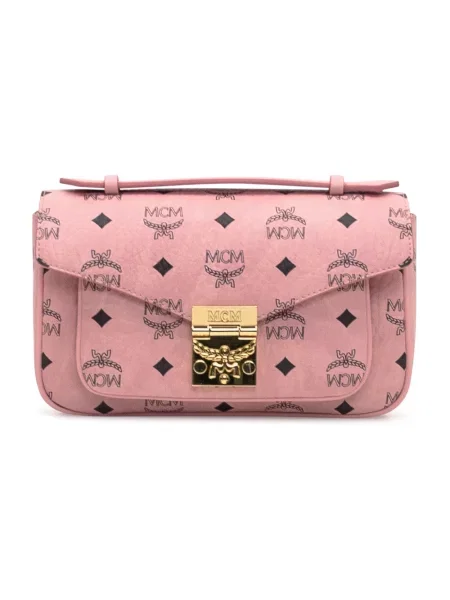 Torebka skórzana Mcm różowa