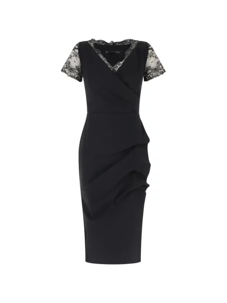 Rochie Chiara Boni La Petite Robe cu volane din dantelă negru