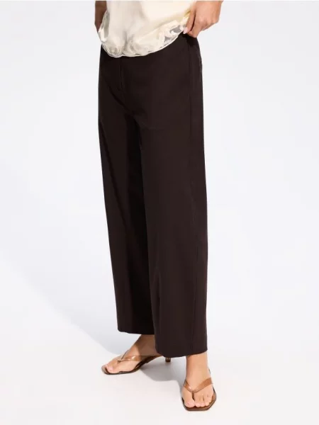 Reserved Pantaloni barrel leg maro-închis maro