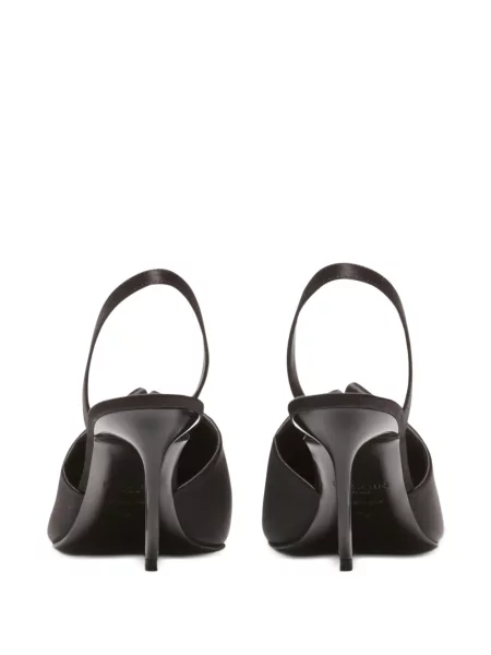 Pantofi cu toc Balmain din satin negru