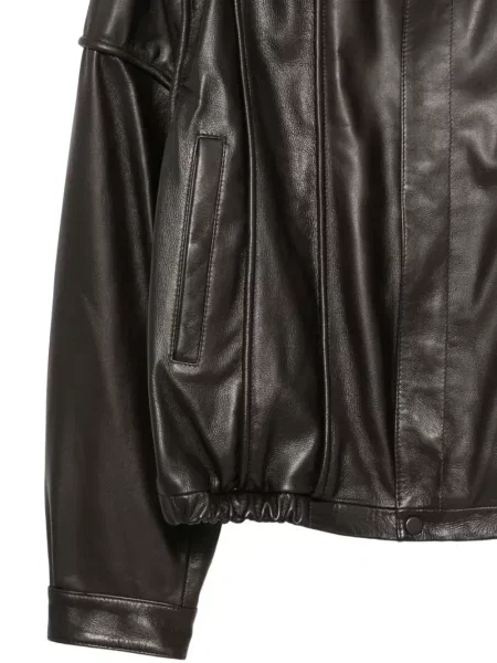 Odinė striukė Emporio Armani ruda