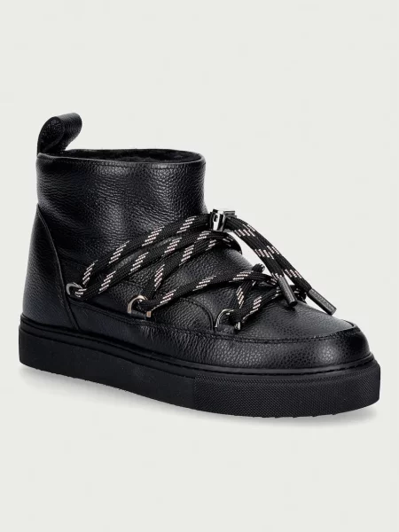 Inuikii Full Leather Gloss cizme de zăpadă pentru femei din piele negru