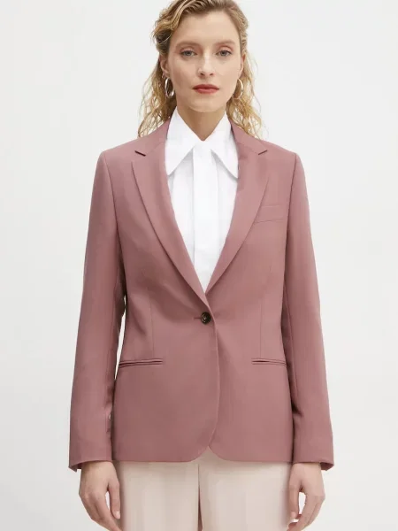 PS Paul Smith geaca de lana un singur rand de neted roz