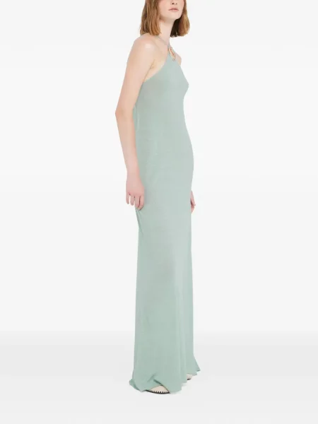 Rochie maxi Alanui cu gât halter de costum verde