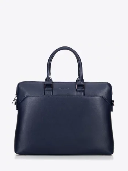 Torba na laptopa z imitacji skóry granatowa