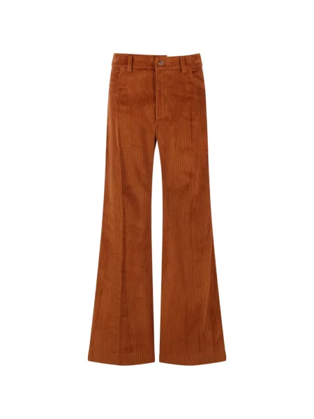 Pantaloni Raquel Diniz de catifea cord evazate maro