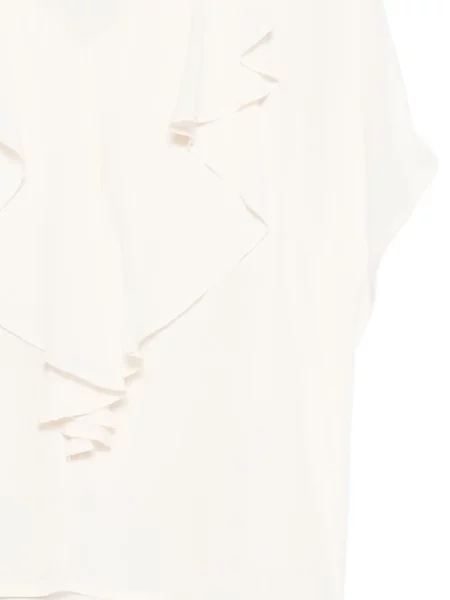 Bluză Nude cu volane alb