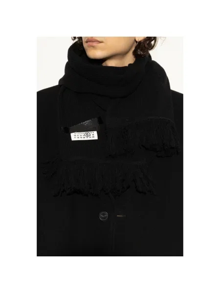 Maison Margiela szalik z wełną gładki czarny