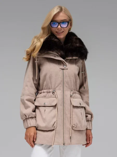 Парка VIVA WEAR вовна/поліестер бежевий