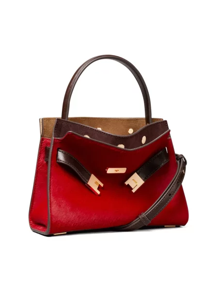Tory Burch torebka skórzana Lee Radziwill czerwona