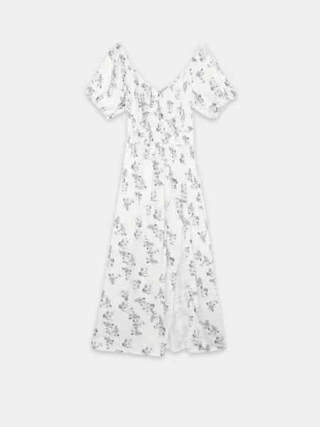 Сукня міді Braska молочний віскоза/шовк