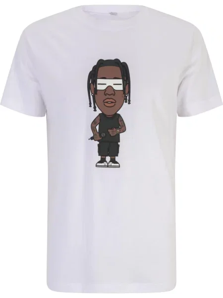 Mister Tee Tričko Texas Sketch čokoládová / černá bílá