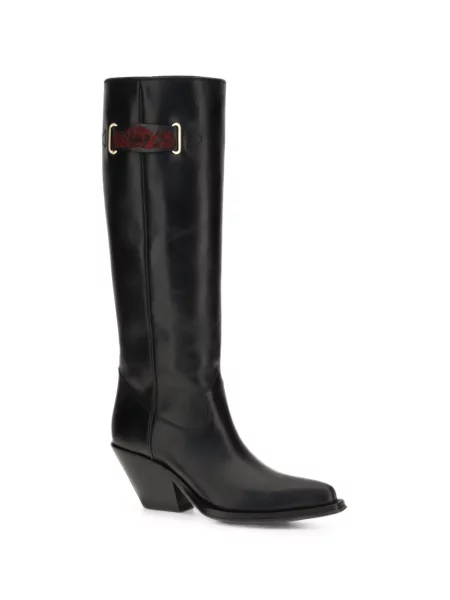 Cizme Chloé din piele negru