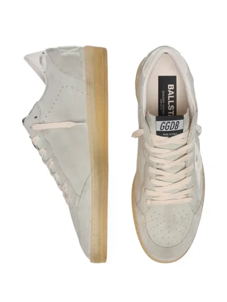 Sneakerși Golden Goose Ball Star din piele de căprioară alb