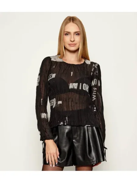 Desigual Bluză BLUS_BREAKING NEWS | regular fit negru