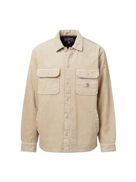 Kurtka koszulowa Carhartt Wip z kieszeniami na piersi beżowa