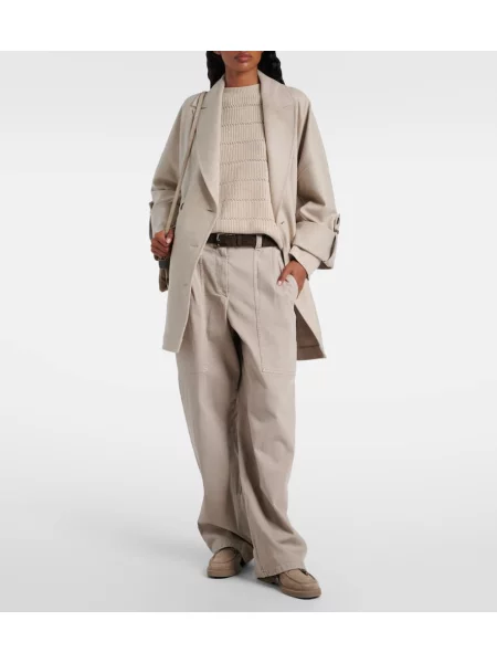 Pulover Brunello Cucinelli de lână bej