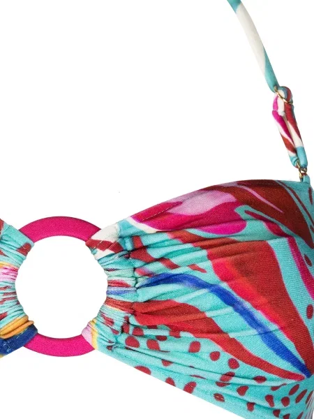 Bikini Patbo cu model floral cu imagine verde