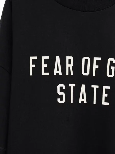 Тениска Fear Of God Essentials с принт черно