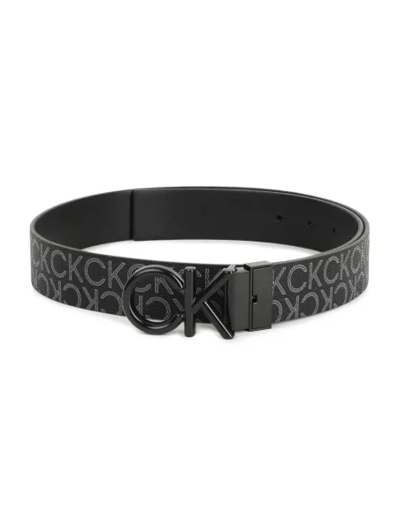 Pasek Calvin Klein skórzany z logo czarny
