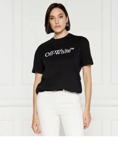 OFF-WHITE Tricou BOOKISH | Relaxed fit alb