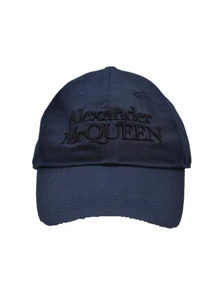 Czapka z daszkiem Alexander Mcqueen niebieska