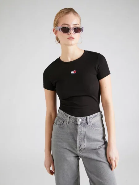Tommy Jeans Tricou roșu / negru alb
