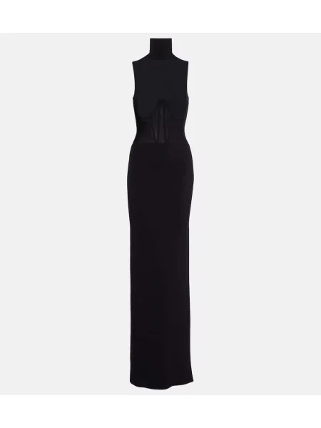 Rochie maxi Nensi Dojaka tricotate de costum negru