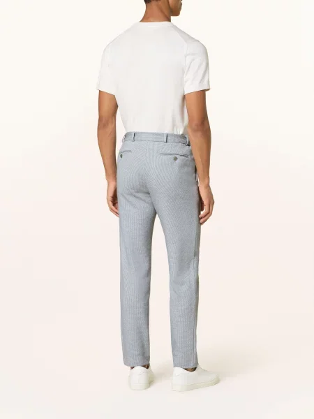 Paul Spodnie Garniturowe Z Dżerseju Slim Fit blau niebieskie