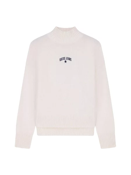 Pulover Guess clasic de lână alb