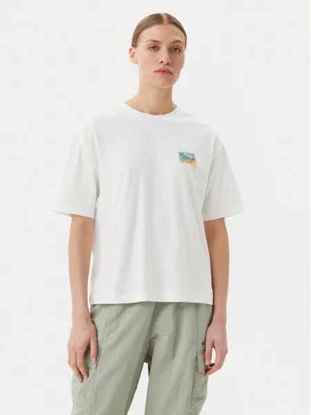 Napapijri Marškinėliai S-Nice Écru Regular Fit balta