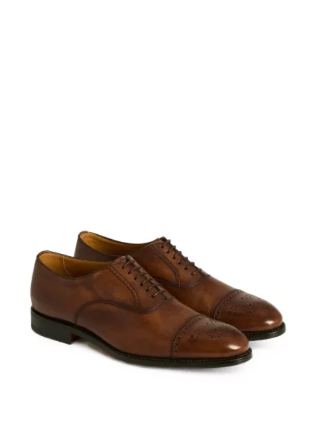 Brogues Kiton din țesătură twill maro