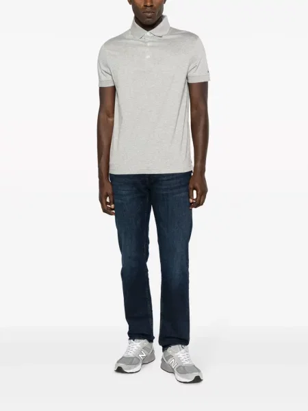 Siuvinėta polo marškinėliai Tommy Hilfiger pilka