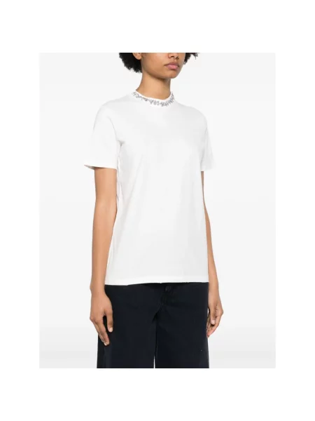 Koszulka Golden Goose z kryształkami biała