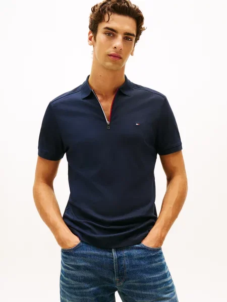 Tommy Hilfiger Polokošeľa Tmavomodrá biela