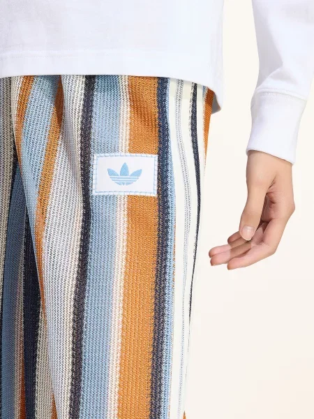 Adidas Originals Pletené Kalhoty modrá / tmavě oranžová bílá
