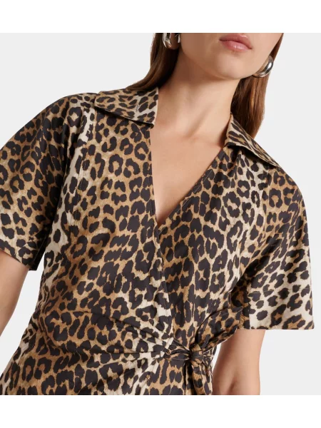 Rochie Ganni cu imagine cu model leopard de costum