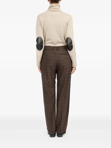 Pantaloni Mm6 Maison Margiela în carouri maro