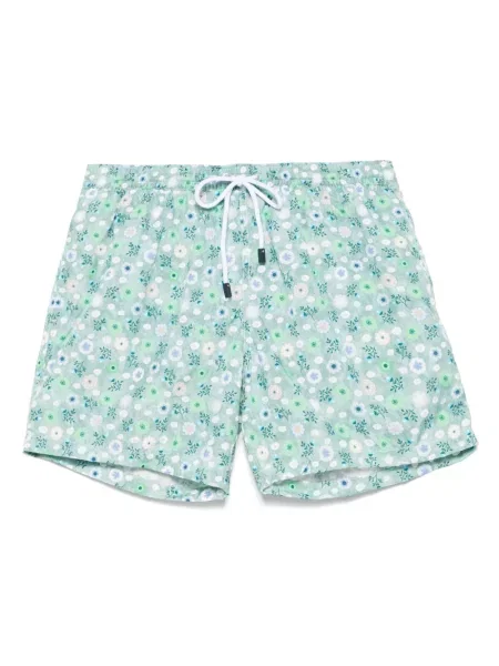 Slip de baie Barba cu model floral cu imagine verde