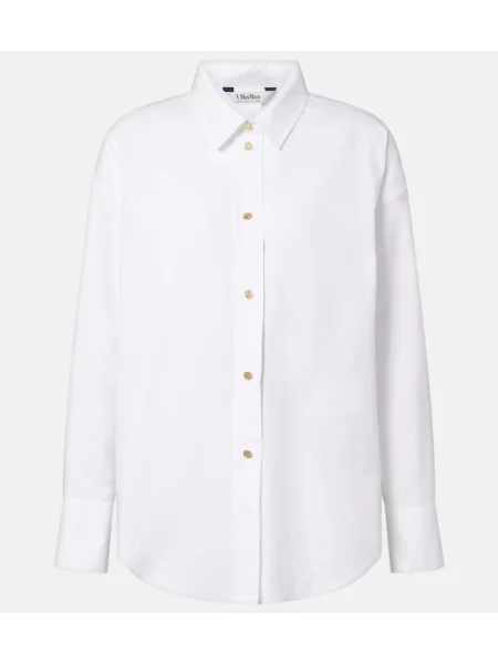 Cămașă 's Max Mara din țesătură twill alb