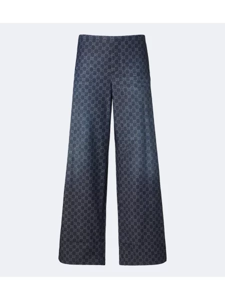 Pantaloni Gucci din jacard albastru